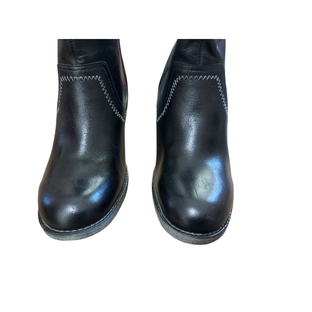 Cowgirl Leather Western Boots Women 8 Black Thinsulate Waterproof Equestrian - Picture 6 of 16